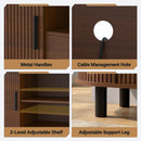 Advwin TV unit Cabinet with Adjustable Shelves & Sliding Door