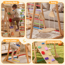 Advwin 9-in-1 Kids Wooden Climbing Frame w/ Slide & Swing