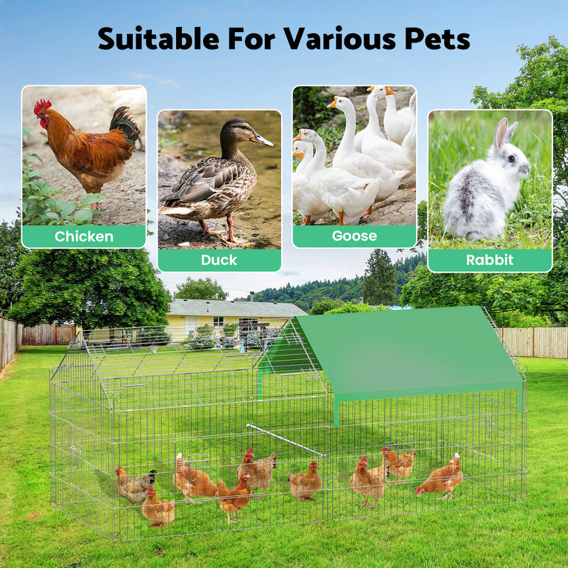 Advwin Metal Chicken Coop 181x74x75cm