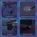 Advwin 120cm Z-Shape LED Gaming Desk w/ Mouse Pad