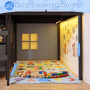 Advwin King Single Low Loft Bed with 7 Drawers Bookcase