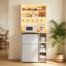 Advwin Bakers Rack w/ Mini Fridge Space & Power Outlets