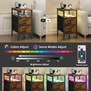 Advwin Bedside Table w/ AC Outlets and USB Ports