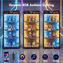 Advwin 5-Tier LED Display Cabinet with Open Shelves