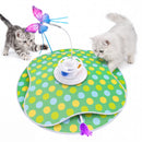 Advwin 3-in-1 Interactive Cat Toy w/ Butterfly & Feather Wand