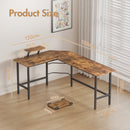 Advwin L-Shaped Corner Desk with Laptop Stand