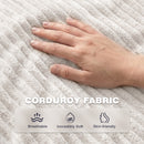 Advwin 90*92cm Corduroy Beanbag Sofa with Backrest