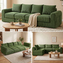 Advwin 300cm Corduroy 4-Seater Modular Sofa Bed