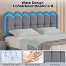 Advwin Hidden Storage Bed Frame w/ Charging Station Grey