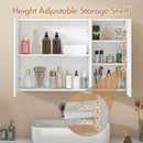 Advwin 3 Door Bathroom Mirror Cabinet Wall Mounted White