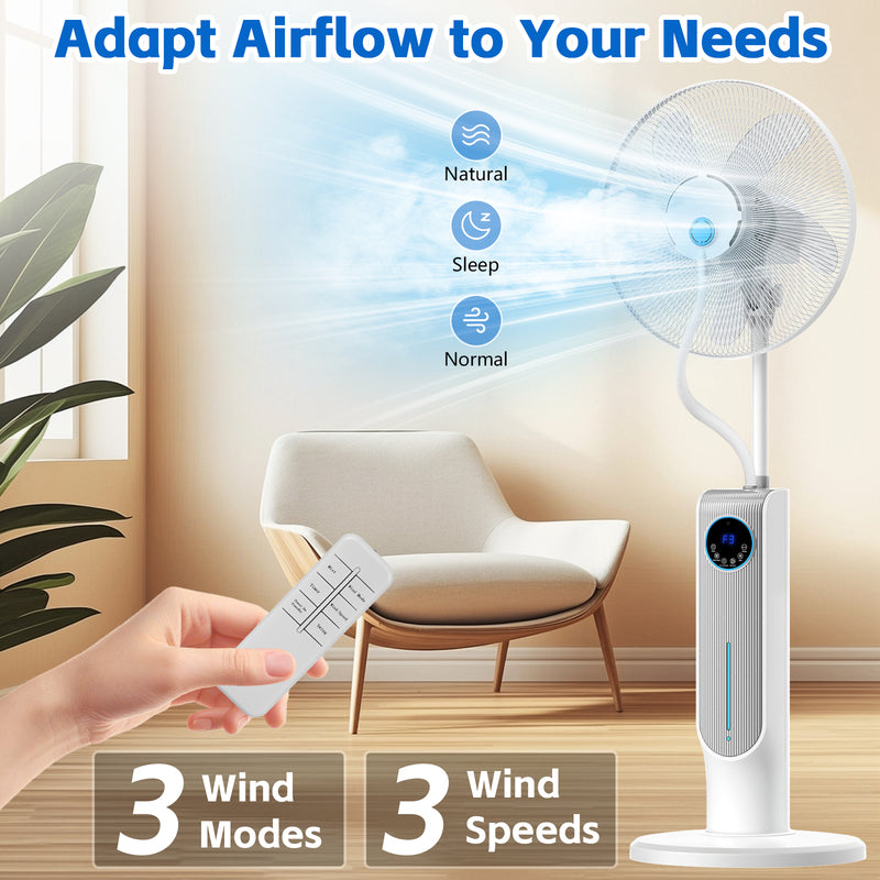 Advwin Misting Pedestal Fan with 4L Humidifier