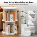 Advwin 2-Tier Rotating Bookshelf Wooden Bookcase