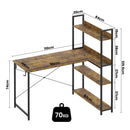 Advwin 110cm L Shaped Computer Desk