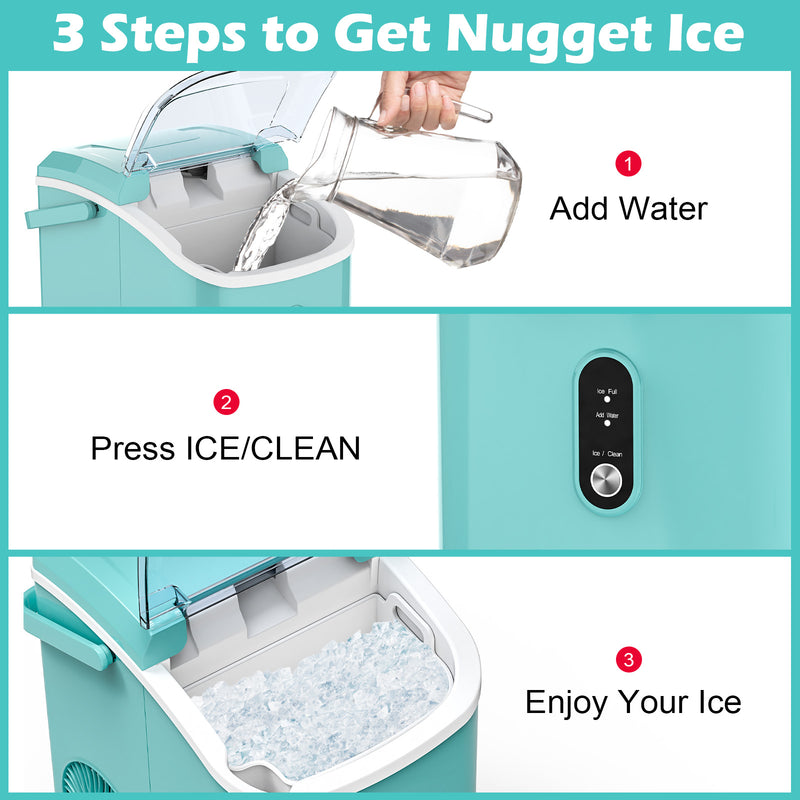 Advwin Nugget Ice Maker Countertop with Self-Cleaning