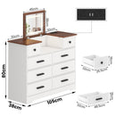 Advwin Dresser with Mirror Chest of Drawers