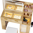 Advwin Flutted Dressing Table w/ HD Mirror & LED Lights