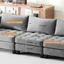 Advwin 3-Seater Chenille Sectional Couch 265cm Gray
