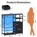Advwin 3‑in‑1 Dresser with Hanging Rack LED Lights
