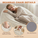 Advwin 90*92cm Corduroy Beanbag Sofa with Backrest