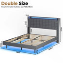 Advwin Queen Floating Bed Frame with LED Lights