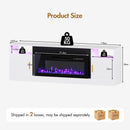 Advwin 178cm Fireplace TV Stand with 90cm Electric Fireplace