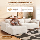 Advwin 278cm L Shape Modular Sectional Sofa Corduroy