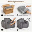 Advwin Bean Bag Chair Sofa w/ Armrests & Handle