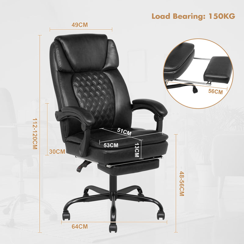 Advwin Ergonomic Office Chair Desk Chair with Footrest