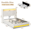 Advwin Bed Frame with Velvet Upholstered Headboard