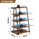 Advwin 5-Tier End Table w/ Charging Station & LED Lights