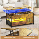 Advwin 4-in-1 LED Lift Top Coffee Table