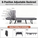 Advwin Folding Camping Cot w/ 6-Position Adjustable Backrest