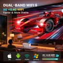 Advwin 1080P Smart Projector WiFi6 & BT5.0 150" Screen