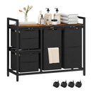 Advwin 4 Section Rolling Laundry Basket with Storage Shelf