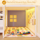 Advwin King Single Low Loft Bed with 7 Drawers Bookcase