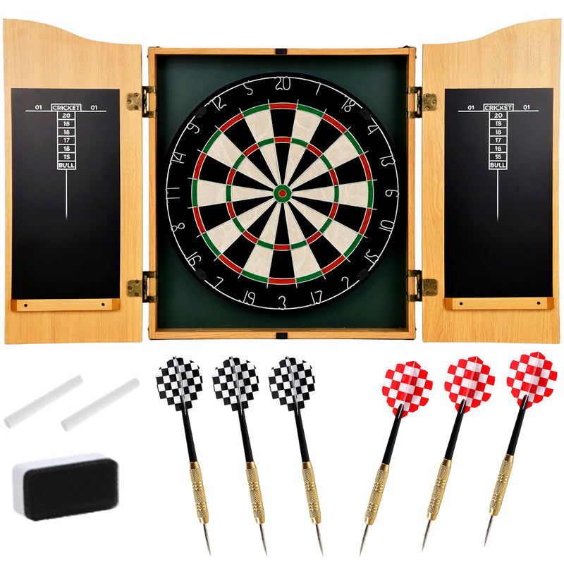 Advwin 18" Dartboard Cabinet Set with 6 Darts