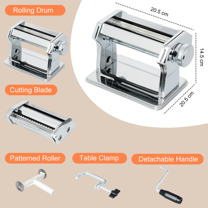 Advwin Manual Pasta Maker Machine with 1–4mm Thickness