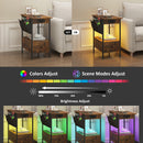 Advwin LED End Table with Charging Station and Drawers
