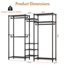 Advwin Portable Closet Wardrobe with 4 Rods & 9 Shelves