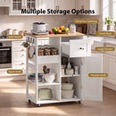 Advwin Kitchen Island Cart on Wheels with Cabinet