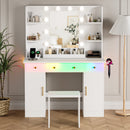 Advwin Dressing Table with Mirror and Lights RGB
