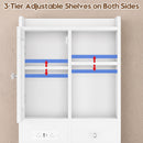 Advwin 125cm Tall Bedside Table with Charging Station