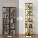 Advwin 5 Tier Rotating Bookshelf Round Corner Organizer