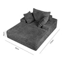 Advwin 132cm Corduroy Chaise Lounge Chair with Cushion