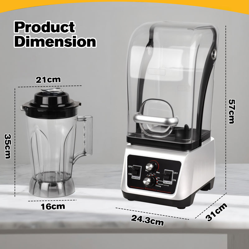 Advwin Commercial Blender with Soundproof Shield
