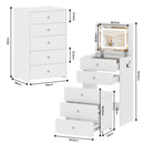 Advwin Dressing Table with Flip Top LED Mirror Glass Desktop