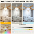 Advwin 52'' Ceiling Fan with RGB Light