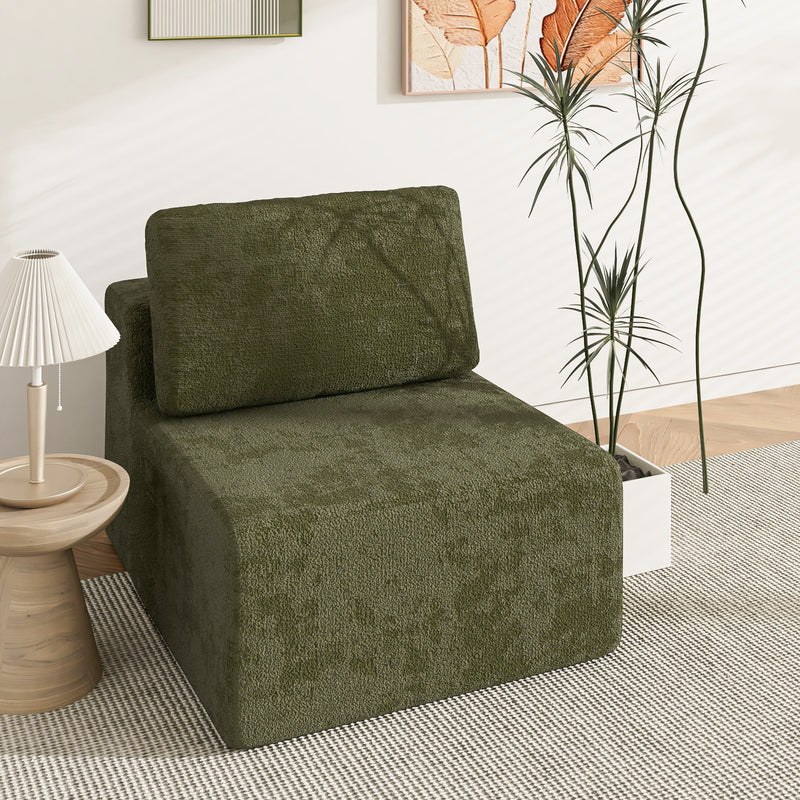 Advwin Armless Sofa Chair Green