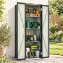 Advwin 3x2ft Galvanized Steel Garden Shed with Shelves