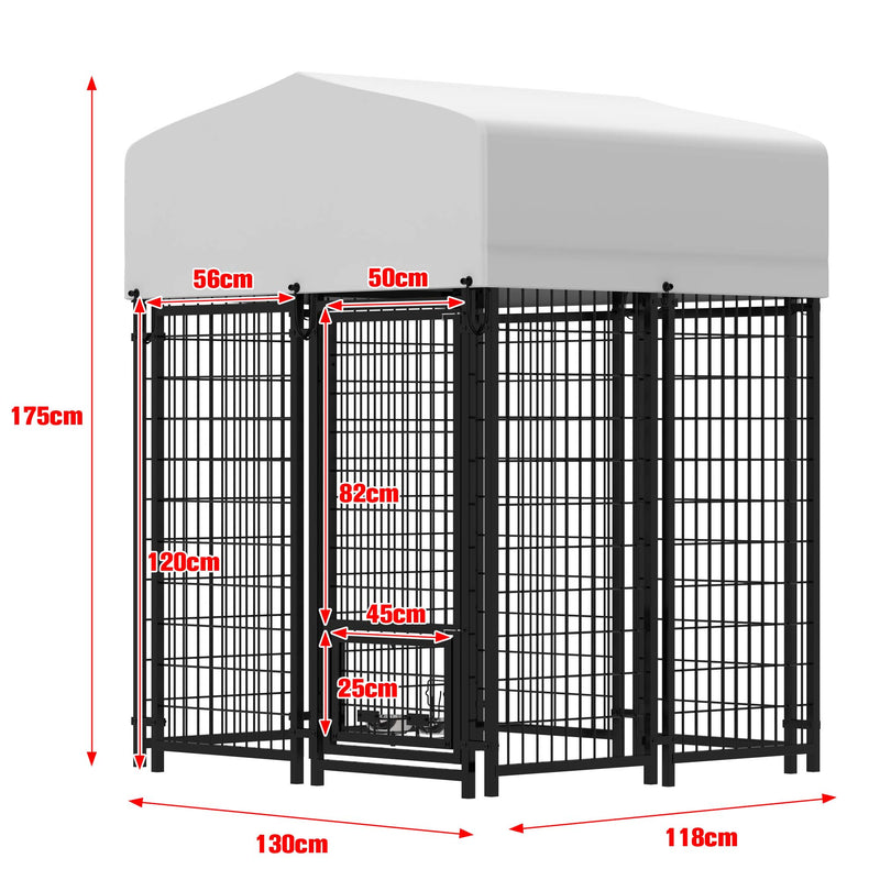 Advwin 8 Panels Outdoor Dog Kennel w/ Secure Lock